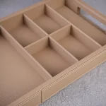 سینی چرمی با محفظه نظم‌ دهنده کرمی - Image 3