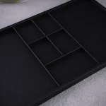 سینی چرمی بزرگ با محفظه نظم‌ دهنده رنگ مشکی