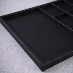 سینی چرمی بزرگ با محفظه نظم‌ دهنده رنگ مشکی