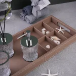 سینی چرمی با محفظه نظم‌ دهنده مشکی