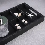 سینی چرمی با محفظه نظم‌ دهنده مشکی