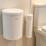 سطل و فرچه ی تک دیواری banyo استیل رنگ مشکی  - Image 3