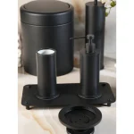 ست سرویس بهداشتی برنج 7 پارچه مشکی مات