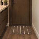 پادری پرز بلند حمام طرح راه راه رنگ نسکافه ای 50*80