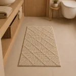 پادری ماکارونی طرح لوزی رنگ کرم سایز 50*80