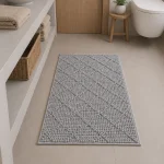 پادری ماکارونی طرح لوزی رنگ طوسی روشن سایز 50*80