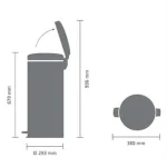 سطل زباله 30 لیتر برابانتیا هلند استیل مدل BRABANTIA NEWICON PEDAL BIN